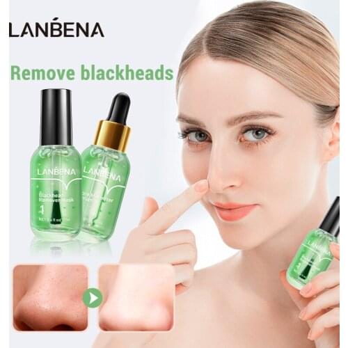 LANBENA Blackhead Remover Serum Shrinking Pore Kit Pore Strip Tearing Peel Off Mask Improve Large Pore Serum Smooth Firming Skin