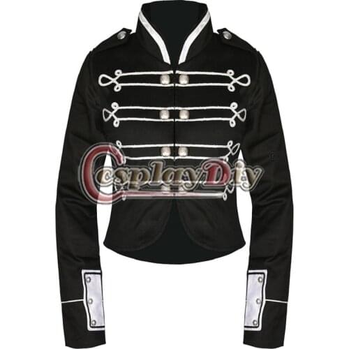 My Chemical Romance Black Silver Outfit Womens Military Halloween Jacket D0911