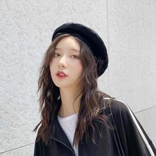 Womens Beret Hat Fashion british style Painter hat PU Leather British Hat Vintage Winter Autumn Cap