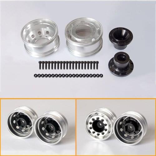 1 Pair of Front Wide Metal Wheel Rim Upgrade for 1/14 Tamiya RC Truck Trailer Tipper Scania MAN Benz Actros Volvo Car Diy Parts