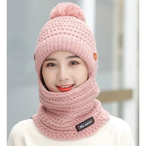 1Pcs Winter knitted Beanies Hats Women Warm Thicken Wool Girls Elastic Outdoor Soft Caps