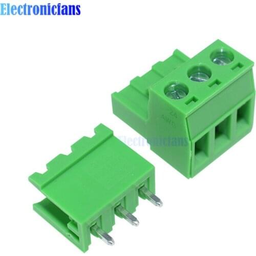 10Pcs KF2EDGK KF-3P 3PIN Right Angle Plug-in Terminal Contor 5.08mm Pitch