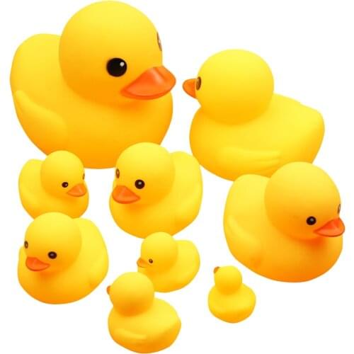 100pcs/lot Squeaky Rubber Duck Duckie Bath Toys Baby Swimming Pool Shower Water Toys for Baby Children Birthday Gifts