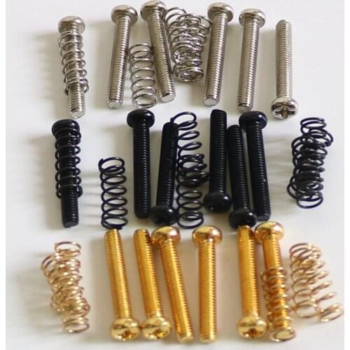 30sets/pack Chrome/black/gold 6 string guitar bridge saddle screws and springs