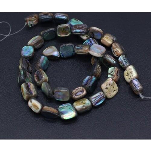 30pcs/lot Natural abalone shell irregular rectangular through hole diy beads for Bracelet jewelry