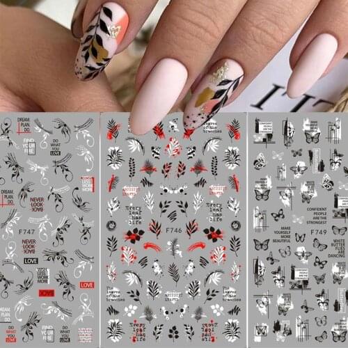 3D Nail Stickers Curve Stripe Lines Sliders Geometric Patterns Design Gold Silver Adhesive Transfer Decals Nail Art Decorations