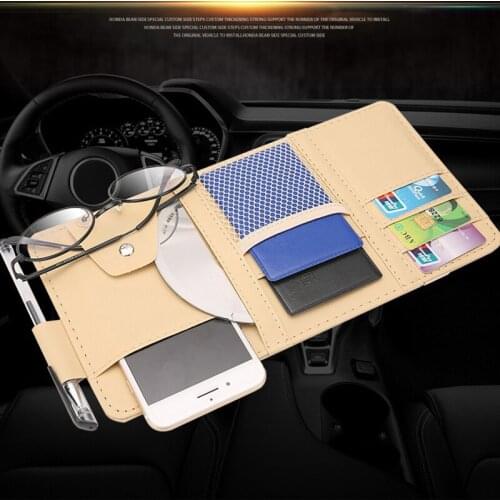 Auto Car Accessories Sunglasses Clip Car Storage Bag Multifunctional Sun Visor Bill Business Card Holder Storage Box