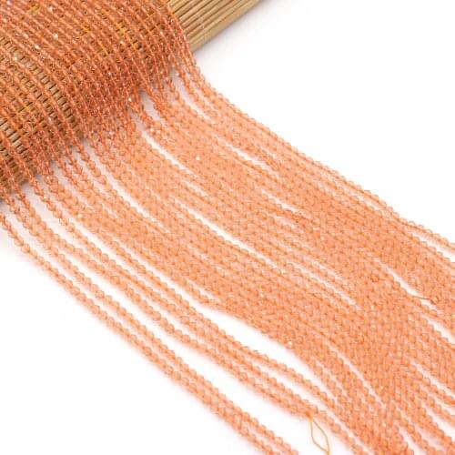 Natural Stone Beads Orange Spinels Section Round Shape Loose Beads for Jewelry Making DIY Bracelet Necklace Size 3mm Wholesale