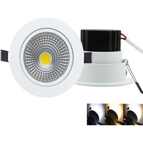 Dimmable Led downlight light COB Ceiling Spot Light 5W 7W 9W 12W 85-265V ceiling recessed Lights Indoor Lighting