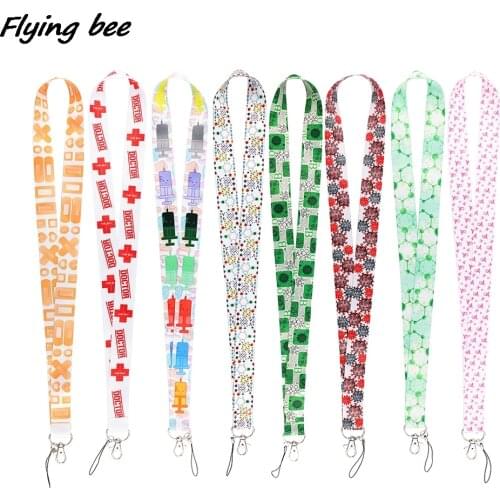 Flyingbee Medical Theme Lanyard Doctor ID Badge Mobile Phone Rope Key Lanyard Gifts For Nursing Clinicals And RN Student X1836