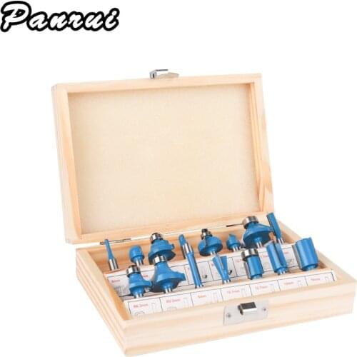 15pcs/set Woodworking Milling Cutters 1/4''/6.35mmShank Carbide Router Bit For Wood Cutter Engraving Cutting Tools