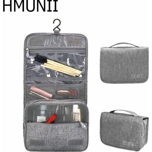 HMUNII High Quality Women Men Large Waterproof Makeup Bag Women Toiletries Bags Men Travel Wash kit Beauty Cosmetic Bag