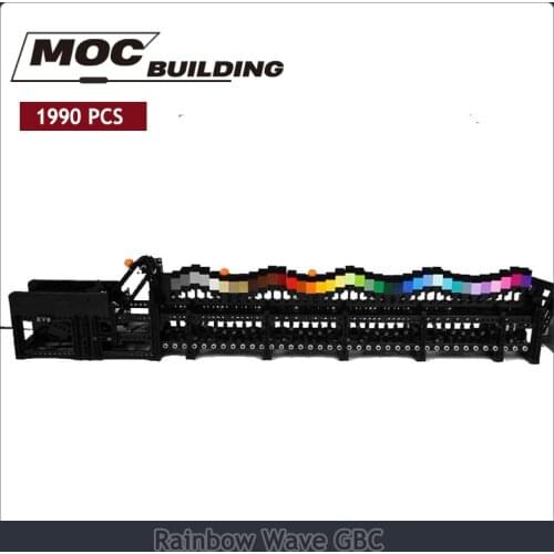 Rainbow Wave GBC MOC building block creative childrens gift toy rainbow Mocha education model science educational gift