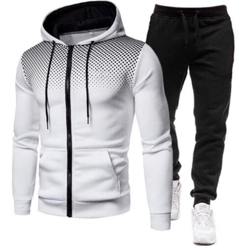 Men Casual Sets Autumn New Mens Thick Warm Hoodies + Pants Two-Piece Tracksuit Trendy Sportswear Set Male Sweatsuit Tracksuit