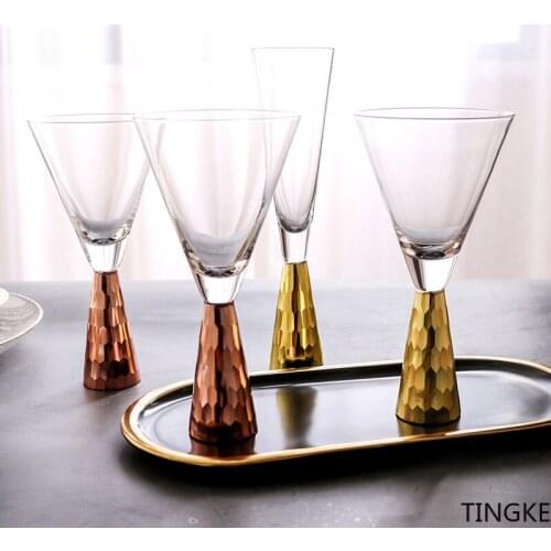 Light luxury plating gold red wine glass cocktail glass gold base wine glass bar party party wine utensils kitchen utensils