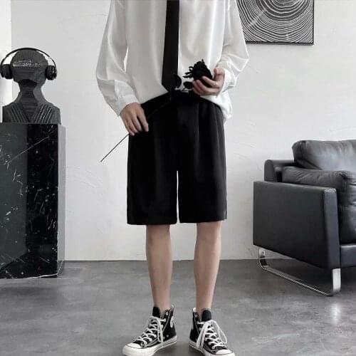 Summer five-point trousers straight loose Korean version of the trend of the British Hong Kong style new casual five-point short