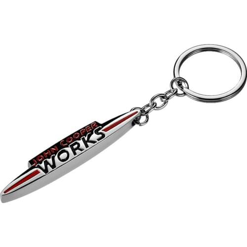 1pc Metal John Cooper Works Logo Keyring Keychain Key Chain Ring For BMW Mini Cooper JCW F56 F55 F60 R56 R55 R60 R61 Car Styling