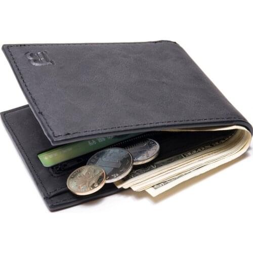 Fashion 2018 Men Wallets Mens Wallet with Coin Bag Zipper Small Money Purses New Design Dollar Slim Purse Money Clip Wallet