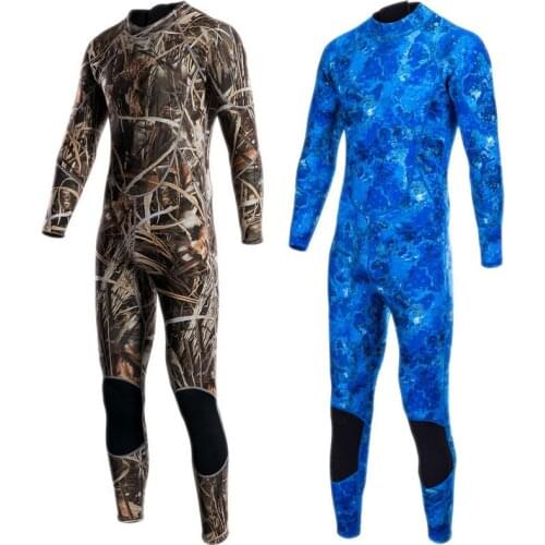 3MM neoprene camouflage Wetsuit men long-sleeved Scuba diving suit snorkeling one-piece set winter spearfishing thermal Swimsuit