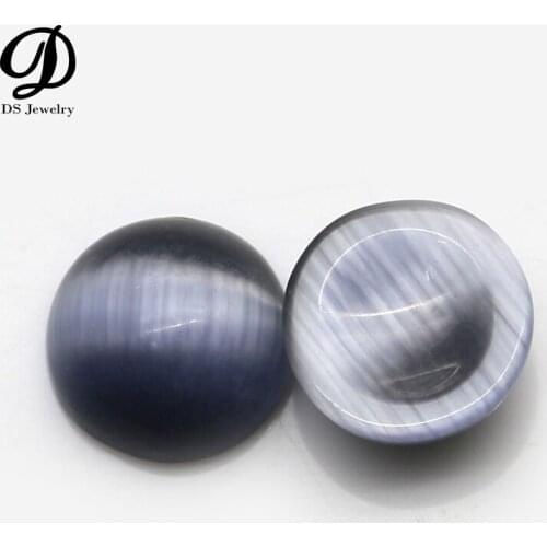 New Arrival Artificial Cat Eyes Cabochon Beads Gray Glass Cats Eye Loose Gemstones For Jewelry/Rings