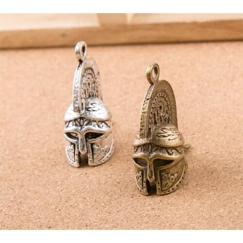 NEW 37x32x16mm 2pcs/lot Two Colors Plated 3D Roman helmet Charms Pendant DIY Handmade Jewelry Accessories