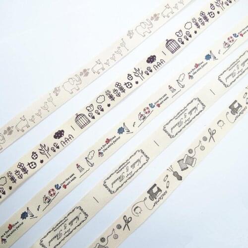 NEW 5Yards 5/8" 15mm Multi Design DIY Printed Cotton Lace Ribbon Sewing Fabric Wedding Decoration Gift Wrapping Christmas Ribbon