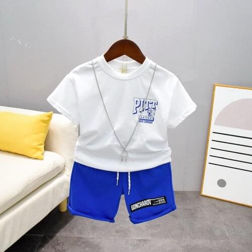 Boys Sport Suits T Shirt + Short 2Pcs Sets Baby Boys Clothes Sets Children Clothing Summer Short Sleeve Tracksuit For 2-7Y