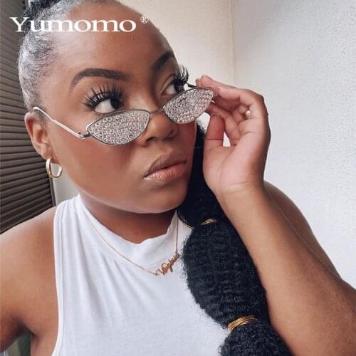 Diamond Oval Sunglasses Women Fashion Brand Designer Rhinestome Sun Glasses Candy Color Lens Eyewear UV400 Shades For Female