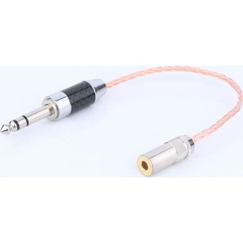 Preffair Single Crystal Copper 6.35mm TRS 3pin Male to 4.4mm Balanced Female Audio Adapter Cable 1/4 6.35 to 4.4