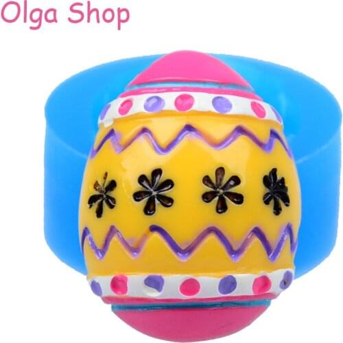 JYL100 27.9mm Easter Egg Silicone Mold - Fondant, Cake Topper, Cookie Biscuit, Gum Paste, Chocolate, Resin Clay, Oven Safe