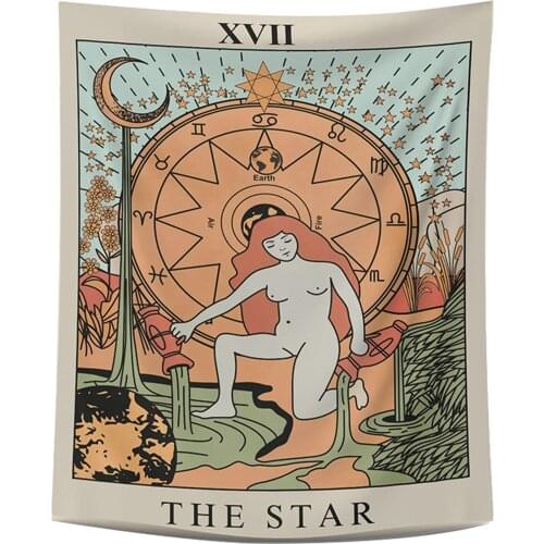 Sun Moon Star Photography Prop Mysterious Tarot Tapestry Craft Background Living Room Home Decor Multifunction Wall Hanging