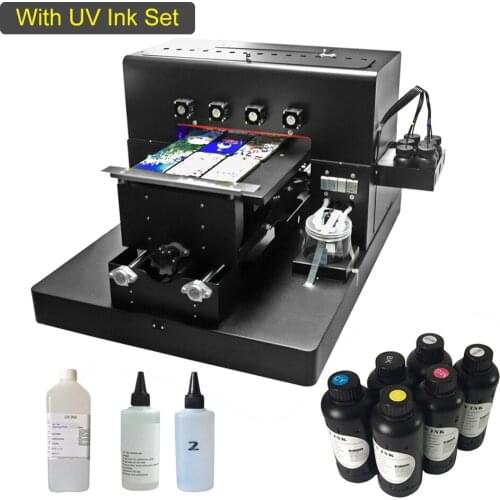A3 UV Flatbed Printer With UV Ink Set for Phone Case Printer/ Glass/ Metal/ T-shirt with emboss effect