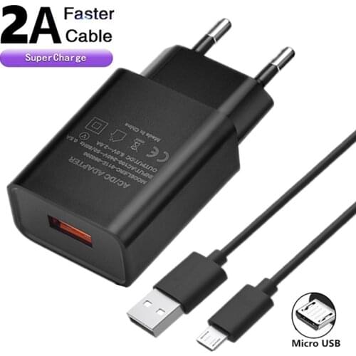 USB Fast Charger Adapter 5V 2A Micro Type-C Cable For Huawei P10 P20 P30 P40 P8 P9 Plus Lite Honor 8X 9 Mate 8 10 Nova 2 2i 3 3i