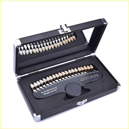 Teeth Whitening Accelerator R20 Professional Dental Teeth Shade Guide 20 Shades with Mirror