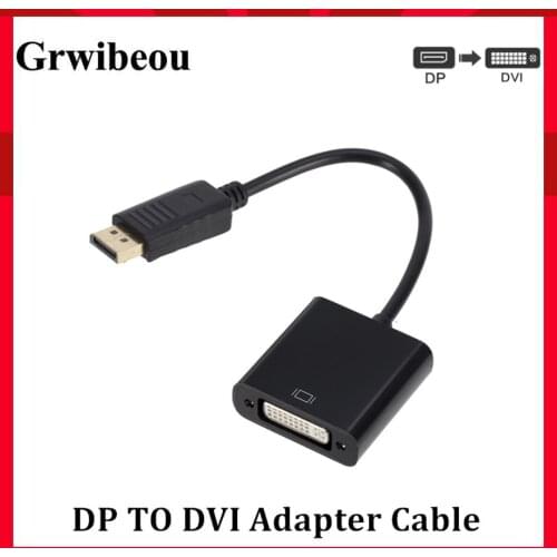 Grwibeou Display Port To DVI Cable Adapter Converter Male To Female 1080P For Monitor Projector Displays DP TO DVI Adapter Cable