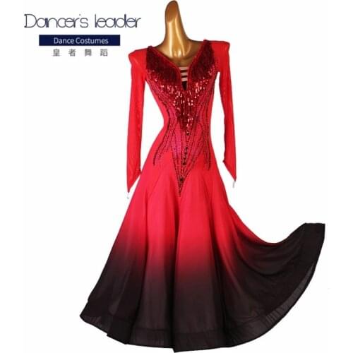 Modern Dance Skirt Woman Sequined Ballroom Dance Big Swing Skirt Adult Elegant Professional Waltz Dance Stage Competition Skirt