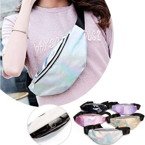 Female Holographic Waist Bag Women Money Pouch Laser Fanny Pack Belt Chest Bag Bum Bag Purse Unisex Banana Bag Waistbags