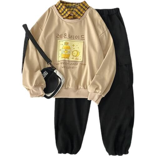 2021 autumn Womens 2 Piece Set letter Printing Sportswear Suits Casual loose full Sleeve women thin sweatshirts Two Piece Sets