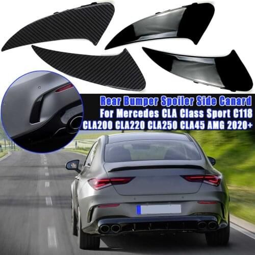 2PCS Rear Bumper Spoiler Side Canard For Mercedes CLA Class Sport C118 CLA200 CLA220 CLA250 CLA45 for AMG 2020+ Styling Moulding