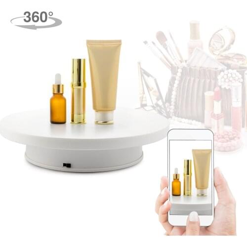 20cm Electric Rotating Photography Display Stand 360° Rotary Turntable Jewelry Watch Digital Product Model Display Base