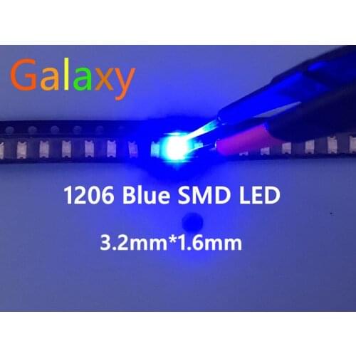 2000PCS Free Shipping 1206 Blue Led Super Bright SMD LED diodes 3.2*1.6*0.8MM 460-470NM light-emitting diodes SMD 1206 LED Blue