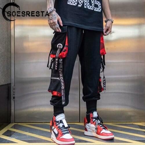 2020 Black Hip Hop Cargo Pants Men Cotton Joggers Streetwear Fashion Sweatpants Casual Harem Trousers Summer Harajuku Pants Men