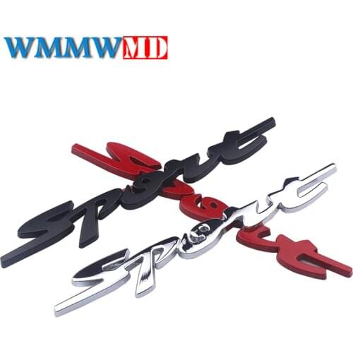 3D Sport Chrome Emblem Car Badge Sticker Racing Front Door Side Logo Tail Trunk Sticker Automobiles Car Styling Accessories