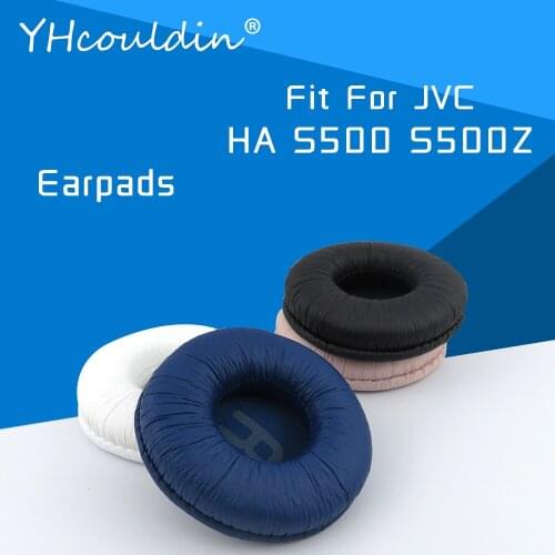 Earpads For JVC HA S500 S500Z HA-S500 HA-S500Z Headphone Accessaries Replacement Ear Cushions Wrinkled Leather Material