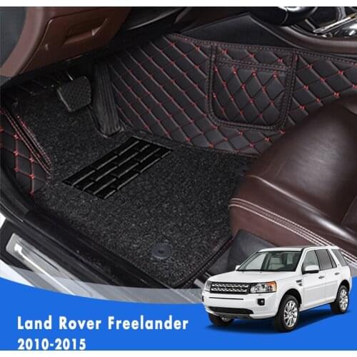 Wire Loop Carpets Car Floor Mats For Freelander 2 2010 2011 2012 2013 2014 2015 Double Layer Leather Accessories For Land Rover