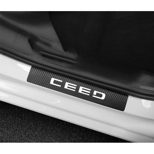 Car Stickers For Kia Ceed Accessories Auto Door Plate Protector Carbon Fiber Car Threshold Sticker Anti Scratch Styling Decal