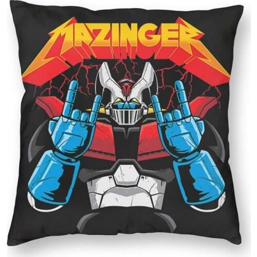 Mazinger Z Cushion Cover 40x40 Decoration 3D Printing UFO Robot Anime Throw Pillow for Car Two Side