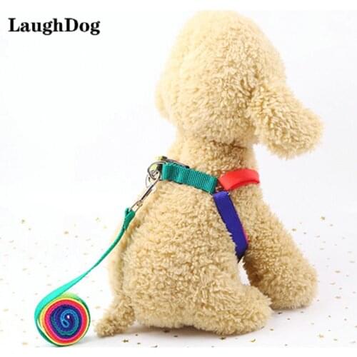 Colorful Dog Harness Nylon Dog Leash Rope For Small Dogs Adjustable Traction Pet Chest Strap For Dog Walking Dog Accessories