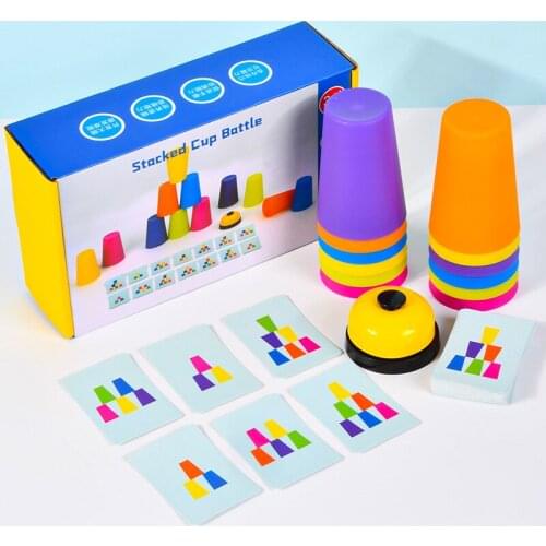 Children Athletics Double Play Against Stacked Cups Parent-child Interaction Early Education Educational Toys Board Game New