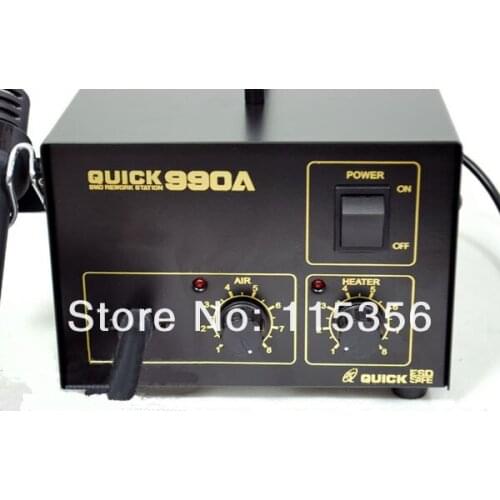DHL free shipping QUICK 957D LED display adjustable hot air heat gun with Helical Wind 580W SMD rework station